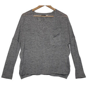 Womens BDG Urban Outfitters Heather Gray Long Sleeve V-Neck Sweater Shirt Size S